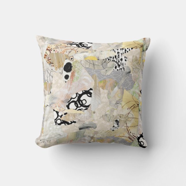 Almofada Neutral Elegant Abstract Collage Design (Frente)