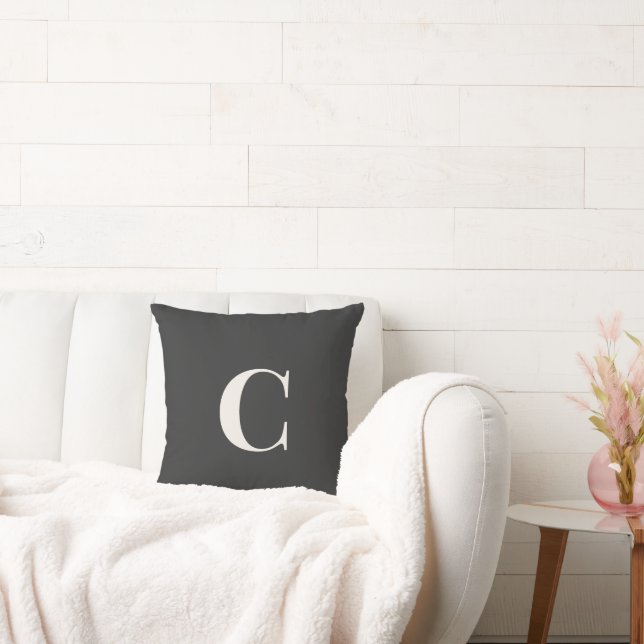 Almofada Neutral Monogram Dorm Pillow | Ivory & Gray (Sofá)