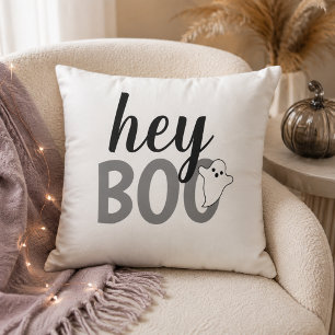 Almofada Neutro Hey Boo Cinza Fantasma Preto Branco