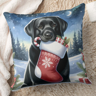 Almofada Neve - Cão Neve - Labrador Negro