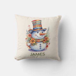 Almofada Neve Colorida em Padrão de Aquarela Que Festivo