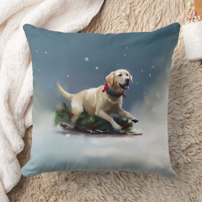 Almofada Neve de Natal de Labrador inverno (Cobertor)