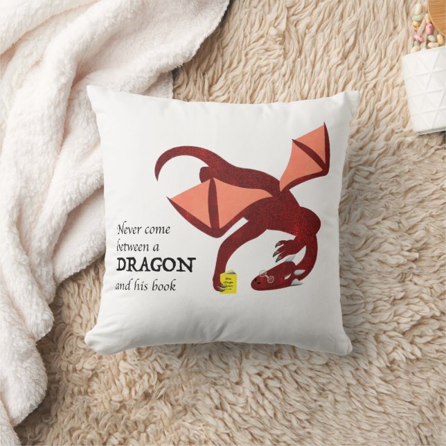 Almofada Never come between a dragon and his book (Cobertor)