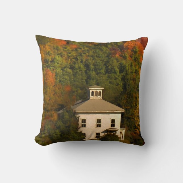 Almofada New England Autumn House e Cupola Travesseiro deco (Frente)