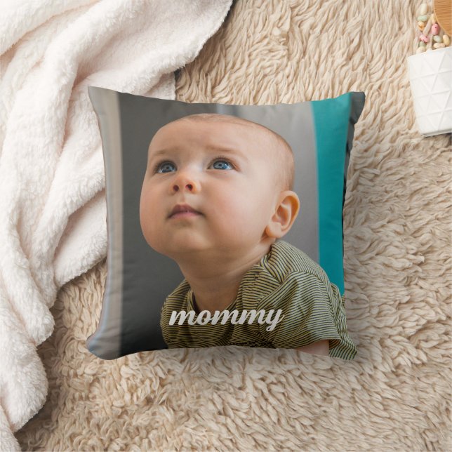 Almofada new moms Photo Personalized Minimal  (Cobertor)