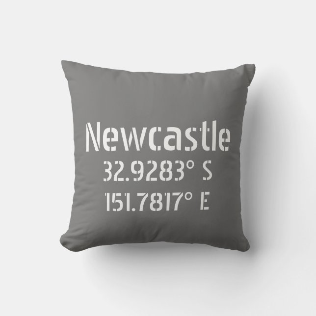 Almofada Newcastle NSW Latitude e Longitude (Frente)