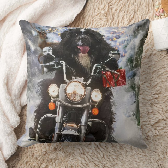Almofada Newland Dog Riding Motorcycle Christmas (Cobertor)