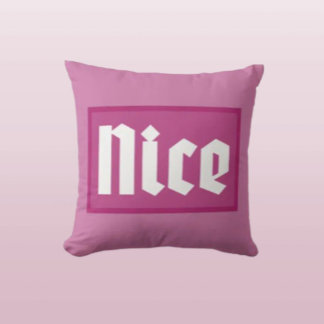 Almofada Nice Pink Box Typography Throw Pillow