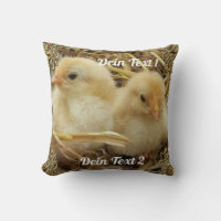 niedliche hühnchen im stroh travesseiro decorativo