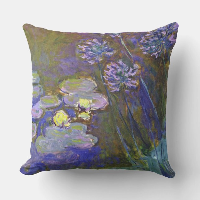 Almofada Ninféias Agapanto de Claude Monet (Frente)