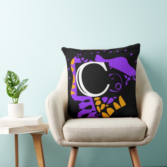 Almofada Ninho de aves - Letra inicial personalizada C (Cadeira)