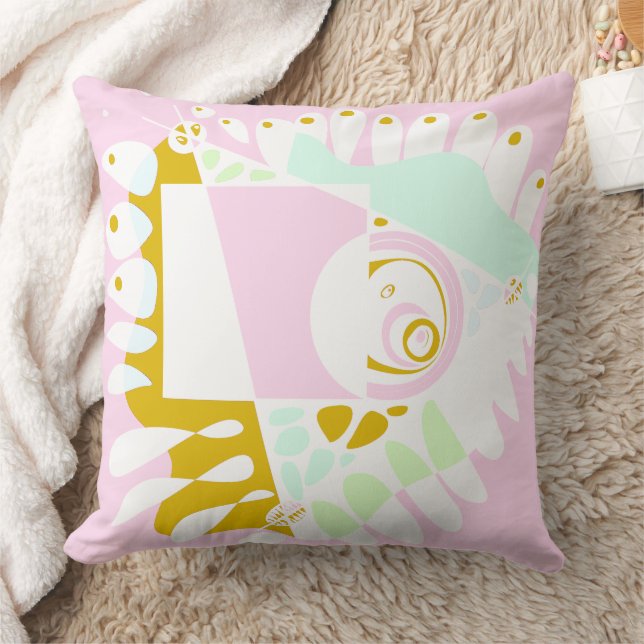 Almofada Ninho de pássaro - Branco rosa pastel (Cobertor)