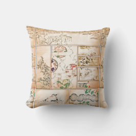 Almofada Nishiki asiático do tsuzure da colagem da