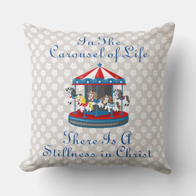 Almofada No carrossel do Travesseiro Beige Eyelet (Frente)