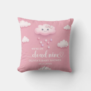 Almofada No Cloud Nine Modern Pink Girl Chá de fraldas