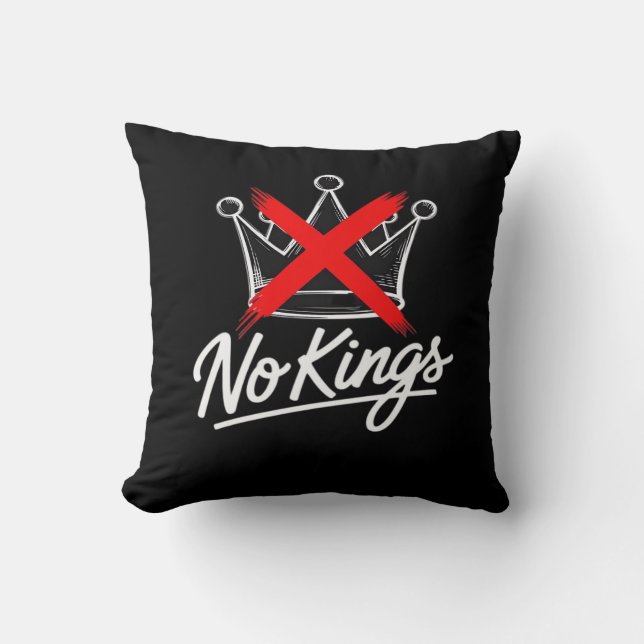 Almofada No Kings Simple Crown With Cross Artistic Design (Frente)