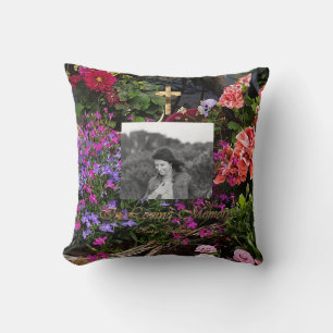 Almofada No Loving Memory Ouro Cross Add Photo Floral
