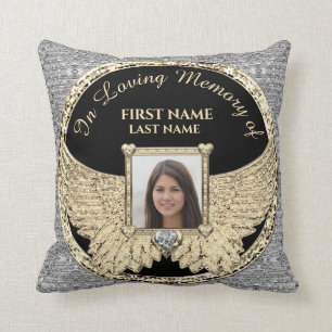 Almofada No Loving Memory Photo Silver e Dourado