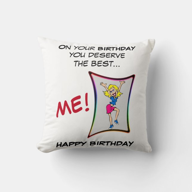 Almofada No seu aniversário você merece o melhor, aniversár (Frente)