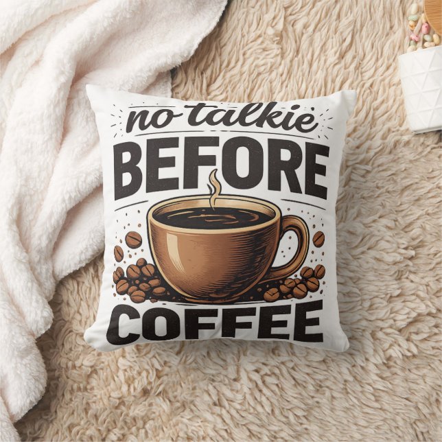 Almofada No Talkie Before Coffee – Funny Retro Coffee Lover (Cobertor)