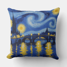 Almofada Noche estrellada sobre el rio