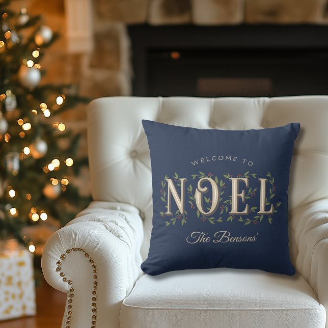 Almofada Noel Decorative Blue Personalizado Natal (Criador carregado)