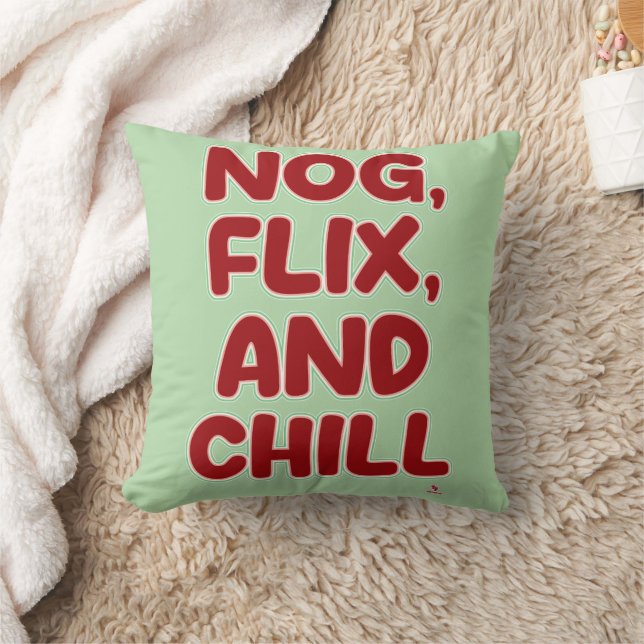 Almofada Nog Flix e Chillin' Diversão Natalina  (Cobertor)
