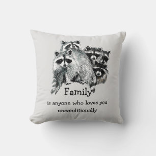 Almofada Noite de Amor entre Amigos da Família Raccoon