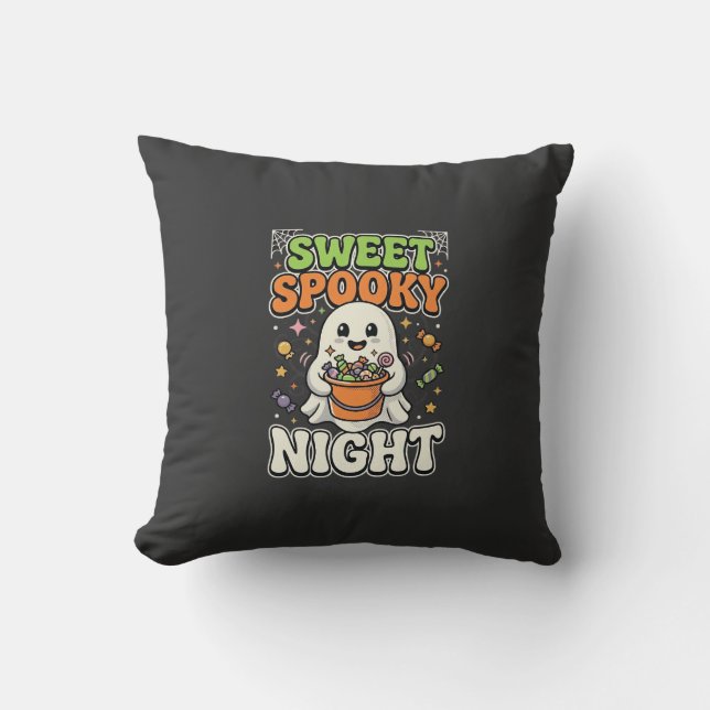 Almofada Noite de Caça de Doces de Halloween (Frente)