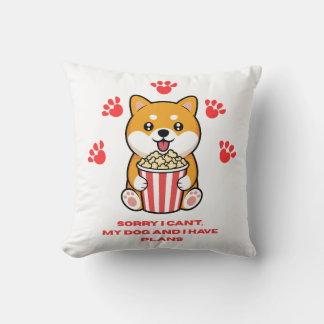 Almofada Noite de Filme Divertida com Cão Adorável Shiba In