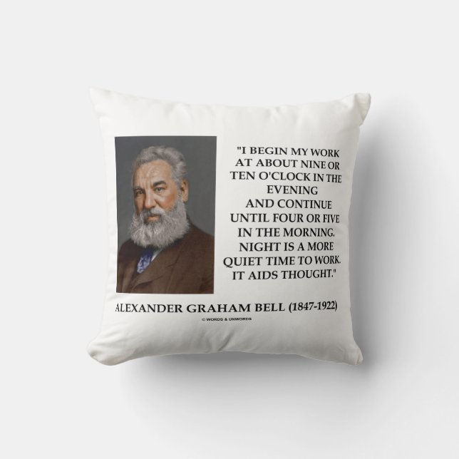 Almofada Noite É Um Momento Mais Silencioso Para Trabalhar  (Frente)