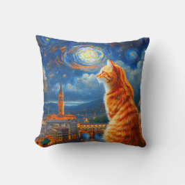 Almofada Noite Estrelada Sobre Florença | Arte de Gato Geng