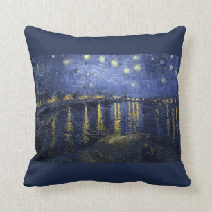 Almofada Noite estrelado sobre o Rhone - o Van Gogh (1888)