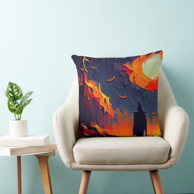 Almofada Noite Moderna de Halloween Abstrato (Cadeira)