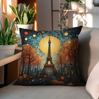 Almofada Noite Na Pintura Do Século De Médio Em Paris