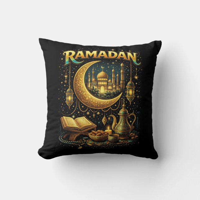 Almofada Noites Douradas do Ramadão (Frente)
