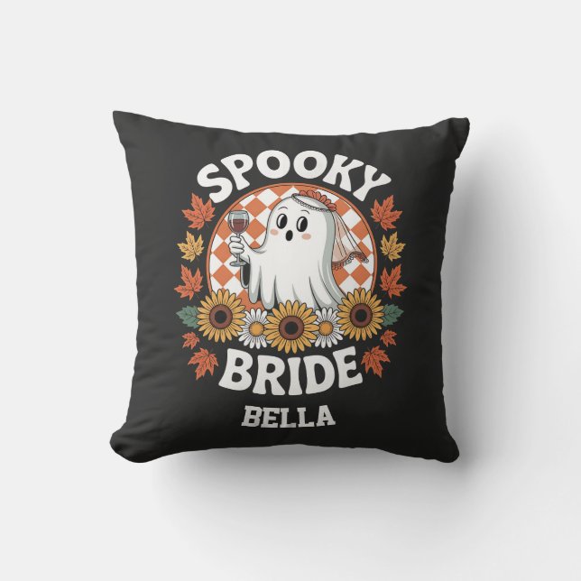 Almofada Noiva Assombrada Fantasma Halloween Personalizado  (Frente)
