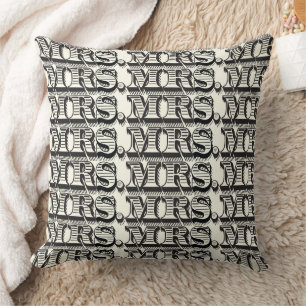 Almofada Noiva Black e Ivory, Sra. Typoographic Pattern