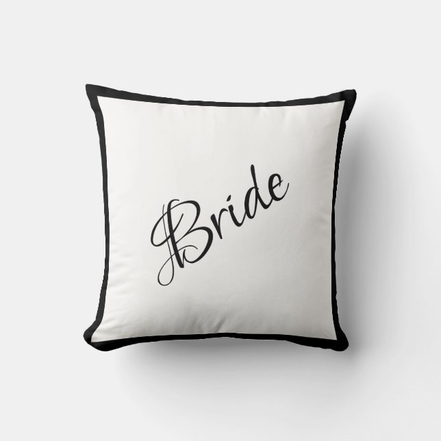 Almofada Noiva Black Script Chic Wedding (Frente)