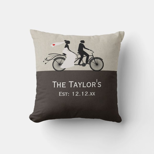 Almofada Noiva De Bicicleta E Casamento De Bicicletas (Frente)