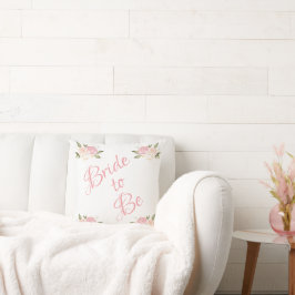 Almofada Noiva de Casamento por Aquarela com Script Floral