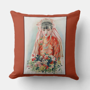 Almofada Noiva de Vermelho no Casamento Chinês em Xangai