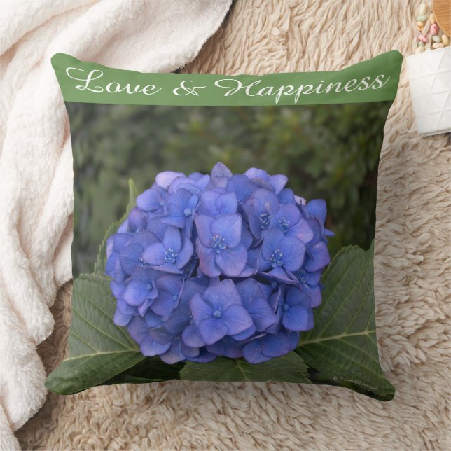 Almofada Noiva e Groom Blue Hydrangea Personalize (Cobertor)