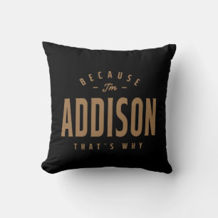 Almofada Nome Addison Nome de Aniversário Personalizado Add
