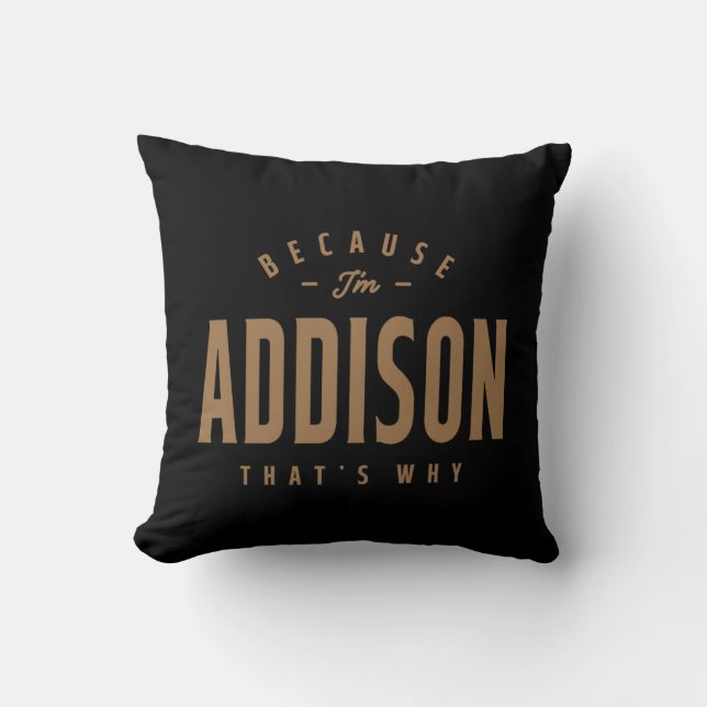 Almofada Nome Addison Nome de Aniversário Personalizado Add (Frente)