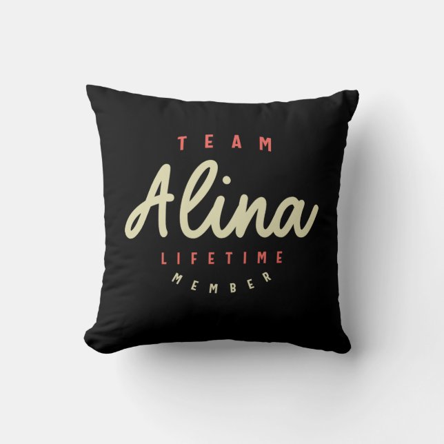 Almofada Nome Alina Nome Personalizado de Aniversário Alina (Frente)