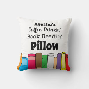 Almofada Nome Bebendo Café, Leitura de Livro
