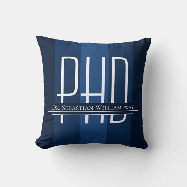Almofada Nome Blue Graduation PhD (Frente)