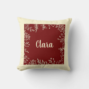 Almofada Nome Botânico Vermelho de Queda Personalizado