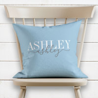 Nome Chic Monograma Dusk Blue Cinza Elegante